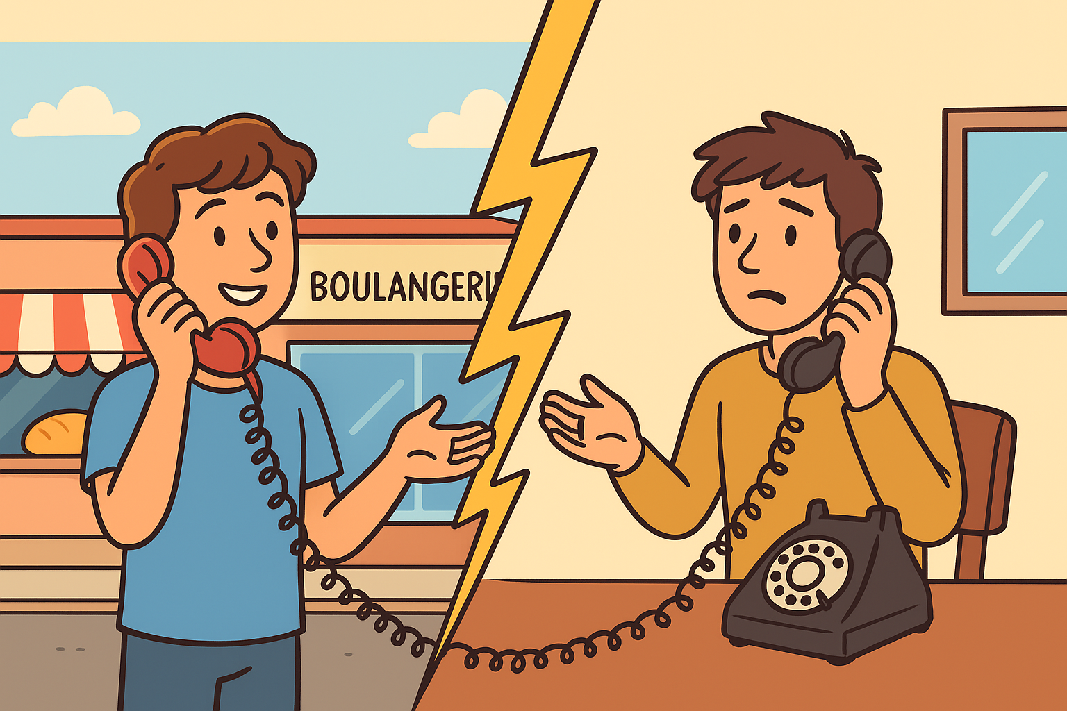 Zwei Freunde in einer Bäckerei